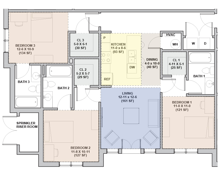 3X3 Floor plan